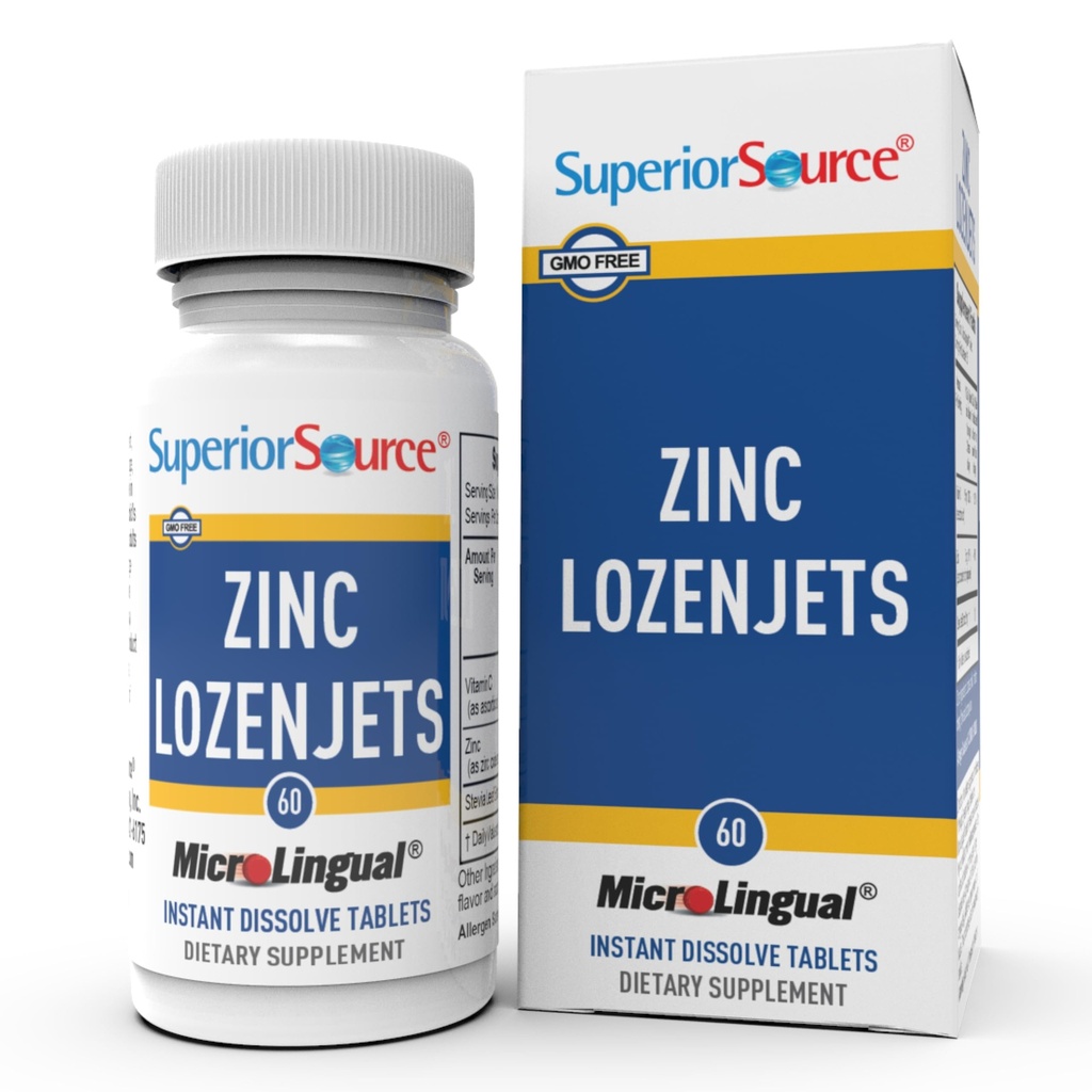 우량한 근원 아연 Lozenjets - 면역 체계 지원 보충교재 - 추적 무기물 보충교재 원조 체계 & 기능 - 여성 & 남자를 위한 아연 보충교재 - 60 즉시 용해 정제