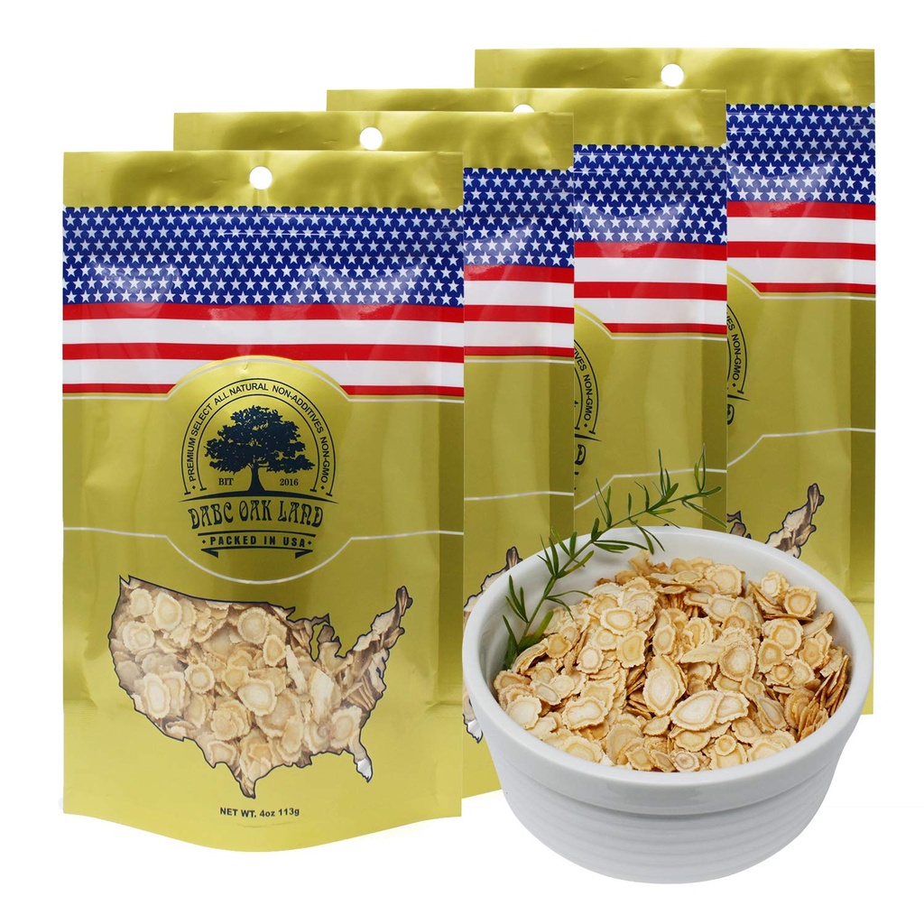 위스콘신의 아메리칸 인삼 슬라이스, DOL 미국 위스콘신 인삼 Slices Root for Tea, Men Women Mental Health Boost Immunity, Gluten Free, 花//西 4 4 Bag of 4OZ,16 Ounces
