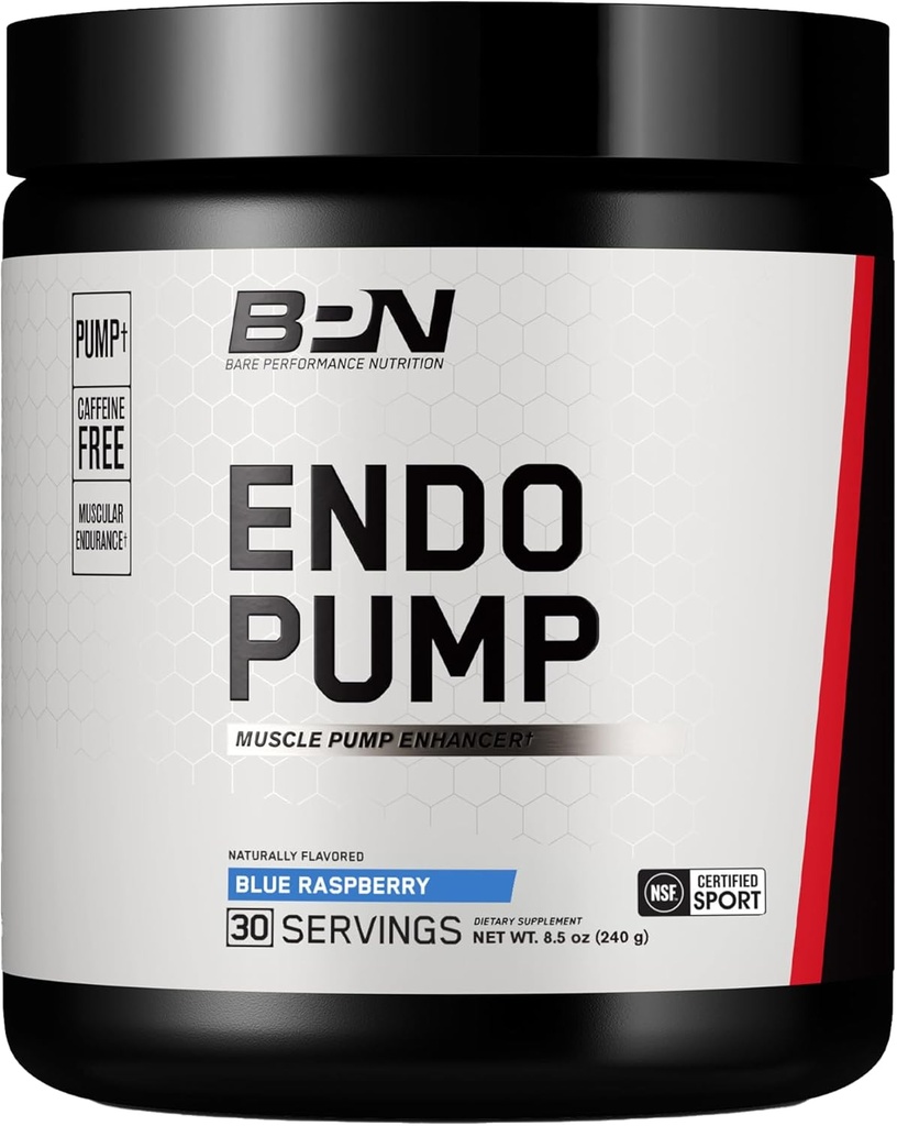 BARE PERFORMANCE NUTRITION, BPN Endo Pump Pre-Workout Muscle Pump 증강, 근육, 블루 라즈베리에 혈액 흐름/Oxygen 운송 증가