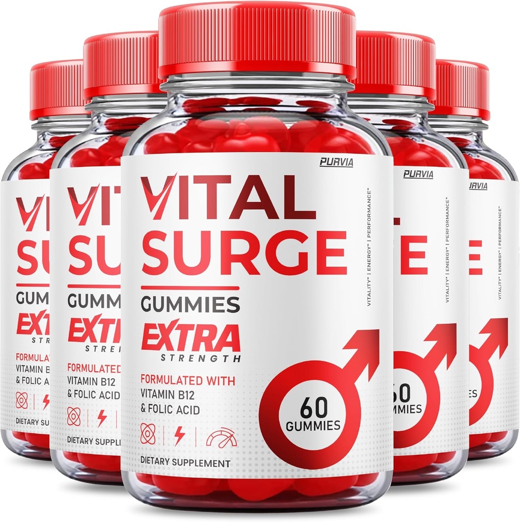 (5 팩) Vital Surge Gummies - 공식 공식 - 최대 힘 Vital Surge Gummies, Vitalsurge 비타민 보충 Gummies 고급 웰빙 지원, 미국 (300 Gummies)에서 만든 Vital Surge Gummies