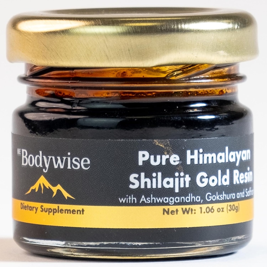 몸이 현명한 순수한 Himalayan Shilajit 수지 금 I 실험실은 I Ashwagandha, Gokshura & Saffron I Fulvic 산 & 추적 무기물 I Shilajit 남자 & 여자를 위해 시험했습니다 | 0 설탕 I 100% 유기 & 자연 I 30 gm.