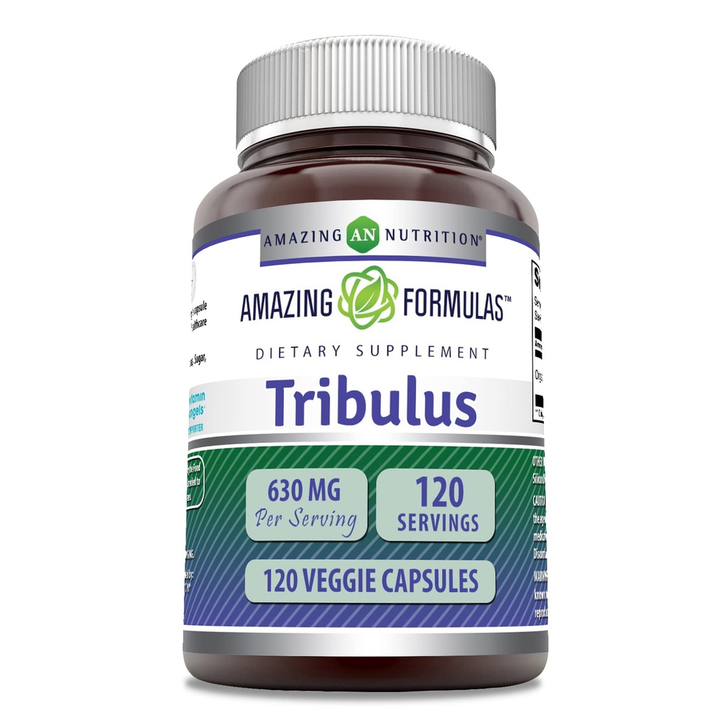 Amazing Formulas Organic Tribulus Terrestris Extract Supplement | 630 Mg Per 서빙 | 120 Veggie Capsules | Non-GMO | 글루텐 프리 | 미국