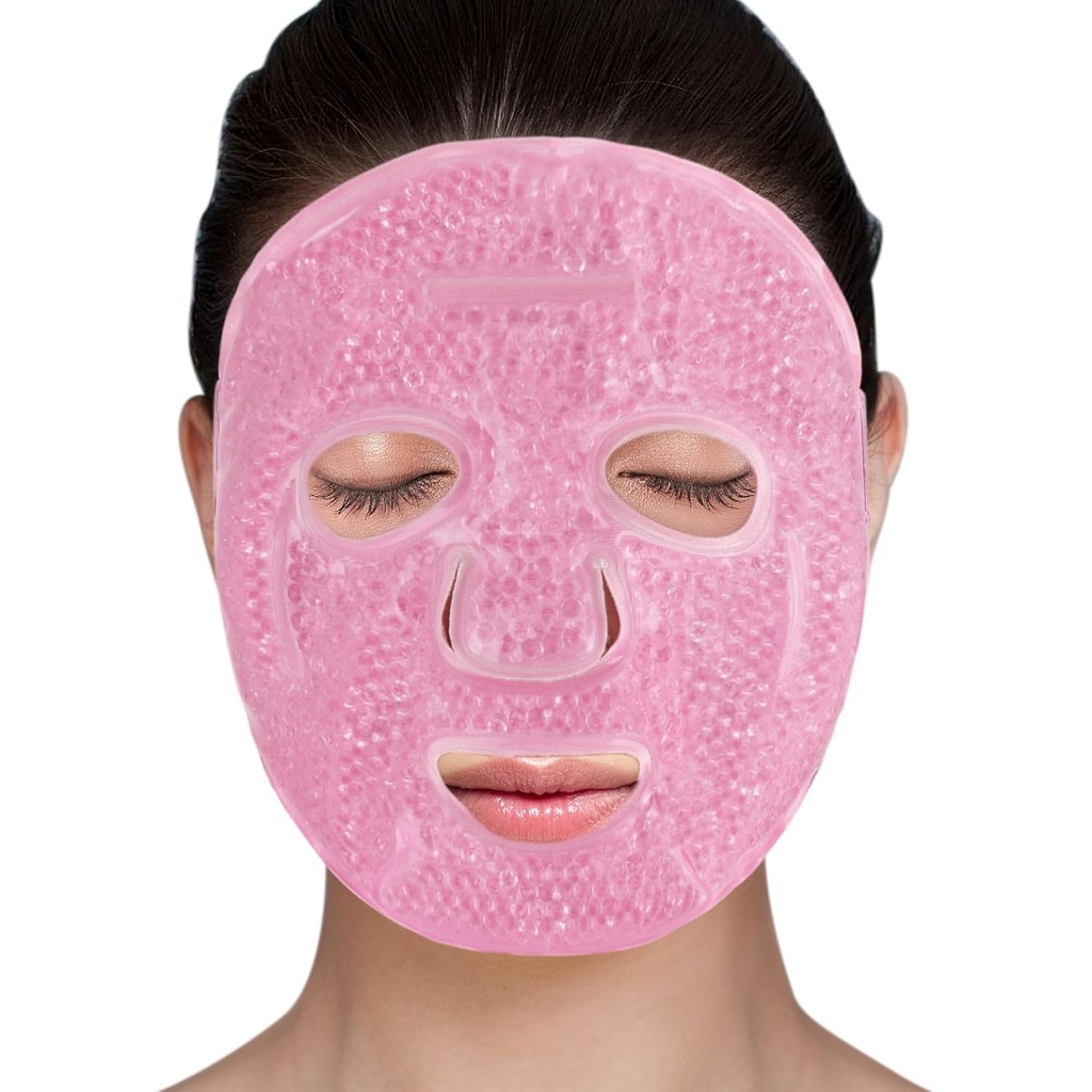 LotFancy 얼굴 아이스 팩, 재사용 가능한 아이스 페이스 마스크, 젤 Bead 콜드 얼굴 눈 마스크, 붓기, 얼굴 루틴, 포스트-Surgical 복구, 두통, 피부 관리, 포스트 레이저 케어