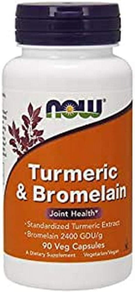 지금 Turmeric & Bromelain, 90 채식 캡슐