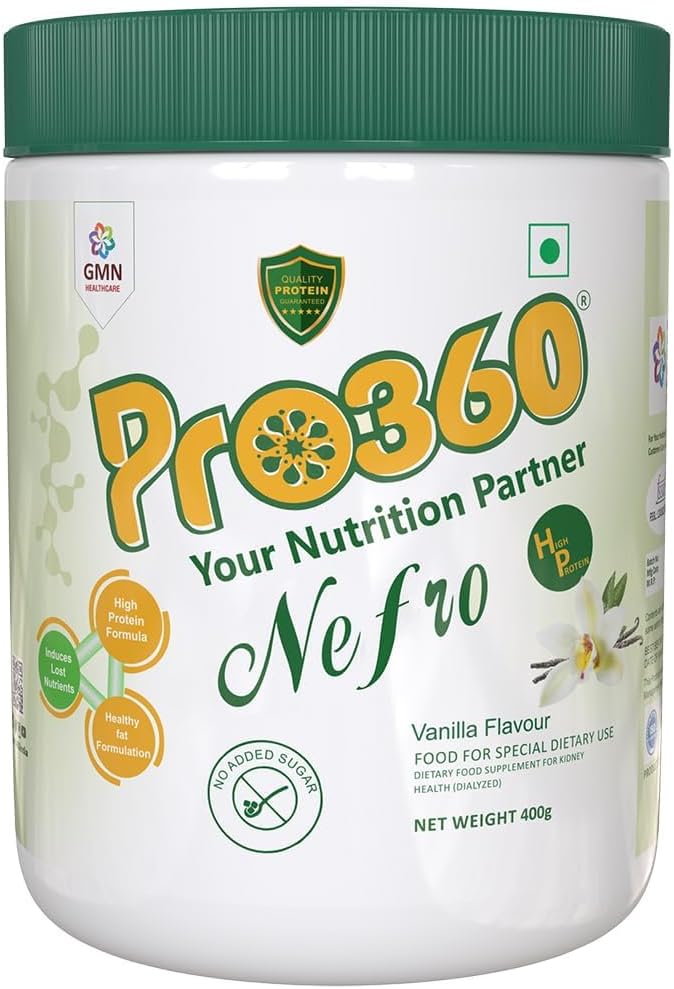 Nefr.o HP 400g (FKA Nephro) - Dialysis 배려 영양 보충교재 분말 - L-Taurine, Kidney/Renal 건강을 위한 L Carnitine로 Enriched 높은 단백질 공식 - 추가된 설탕 없음, 바닐라 풍미