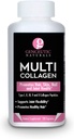 Genceutic Naturals Multi Collagen 캡슐 유형 I, II, III, V & X - 120 Veg Caps - 건강한 머리 피부, 손톱 1500mg 비 GMO, Pasture-Raised, 케이지 무료 및 Cruelty 무료 소스