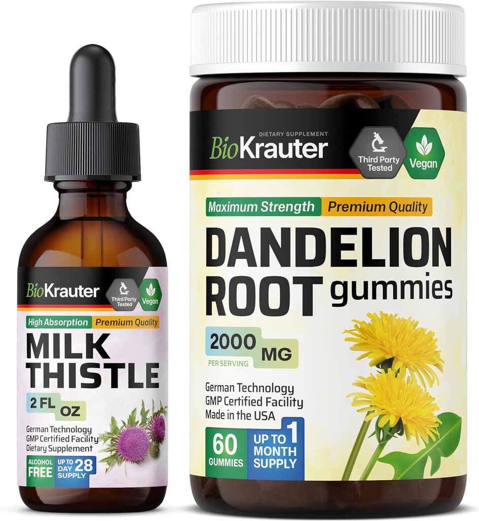 BIO KRAUTER 우유 이틀 Tincture 2 Fl. Oz. & Dandelion 60 구미