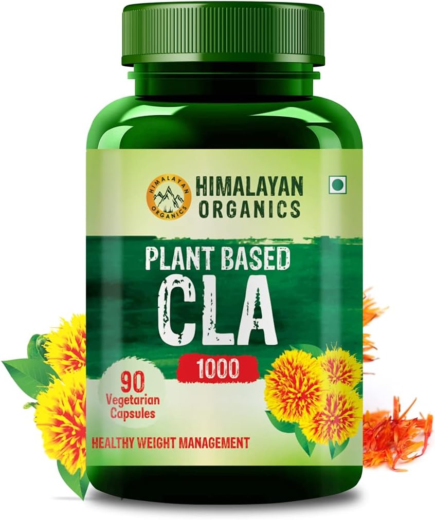 Himalayan 유기 유기 식물 기반 CLA 1000 Safflower 오일 추출 지방 버너 보충 | 면역 부스터, 체중 관리, Lean 근육 질량 | 남자와 여자에 대 한 좋은 -90 Veg 캡슐