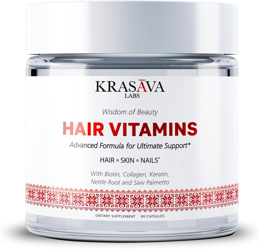 Biotin, Collagen, Keratin, Nettle Root 및 Saw Palmetto는 건강한 모발, 모발 Follicles를 자극하고 탈모 & Thinning을 방지합니다. 미국에서 만든 - 90 Count