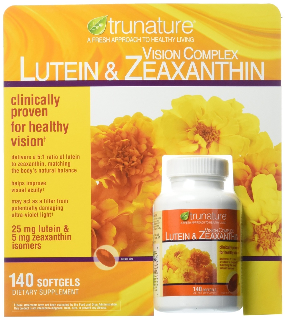 TruNature 시각 Softgels Complex Lutein와 Zeaxanthin 보충교재, 140 조사