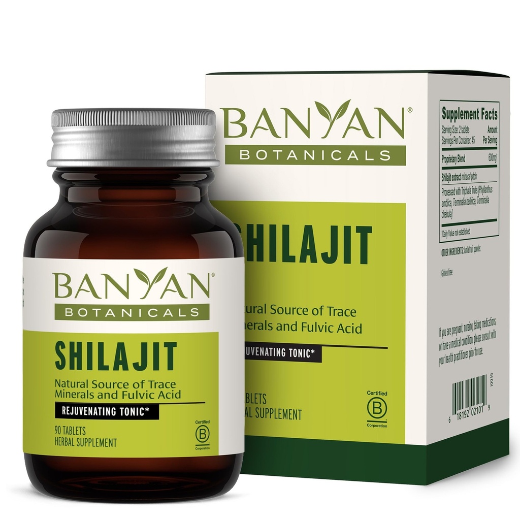 Banyan Botanicals Shilajit - 유기 및 지속 가능한 광 피치 - 자연 분해 및 건강한 노화를위한 광물 보충 * - 90 정제 - 비 GMO 지속 가능한 Sourced Vegan