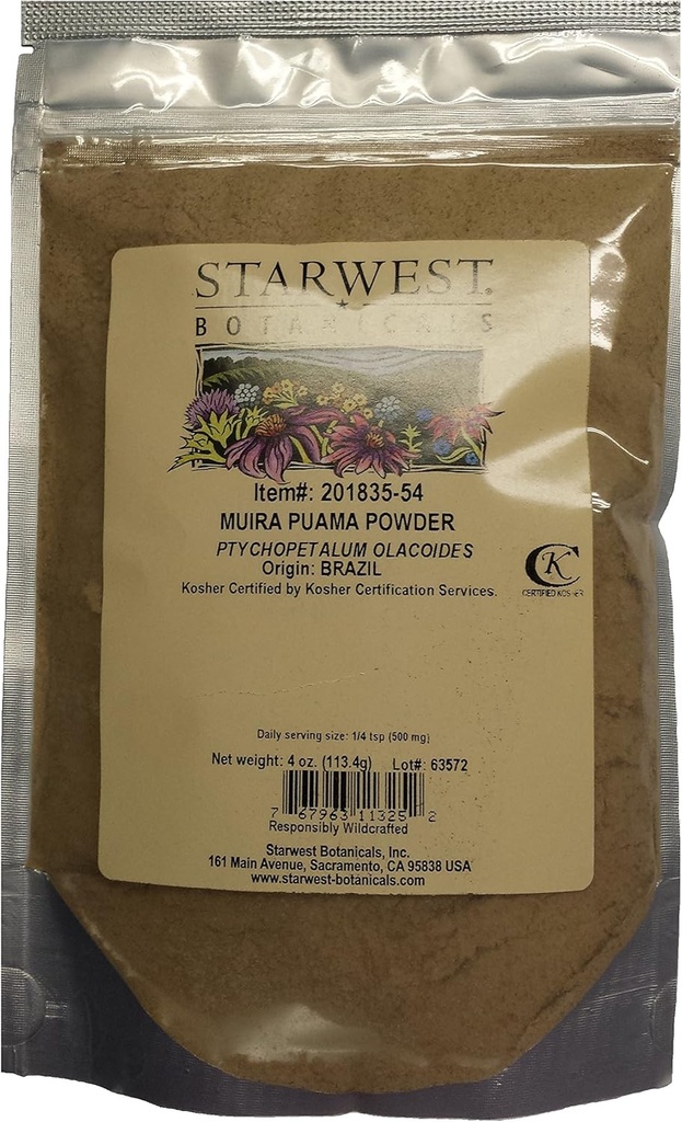 Muira Puama 뿌리 분말 - 4 Oz
