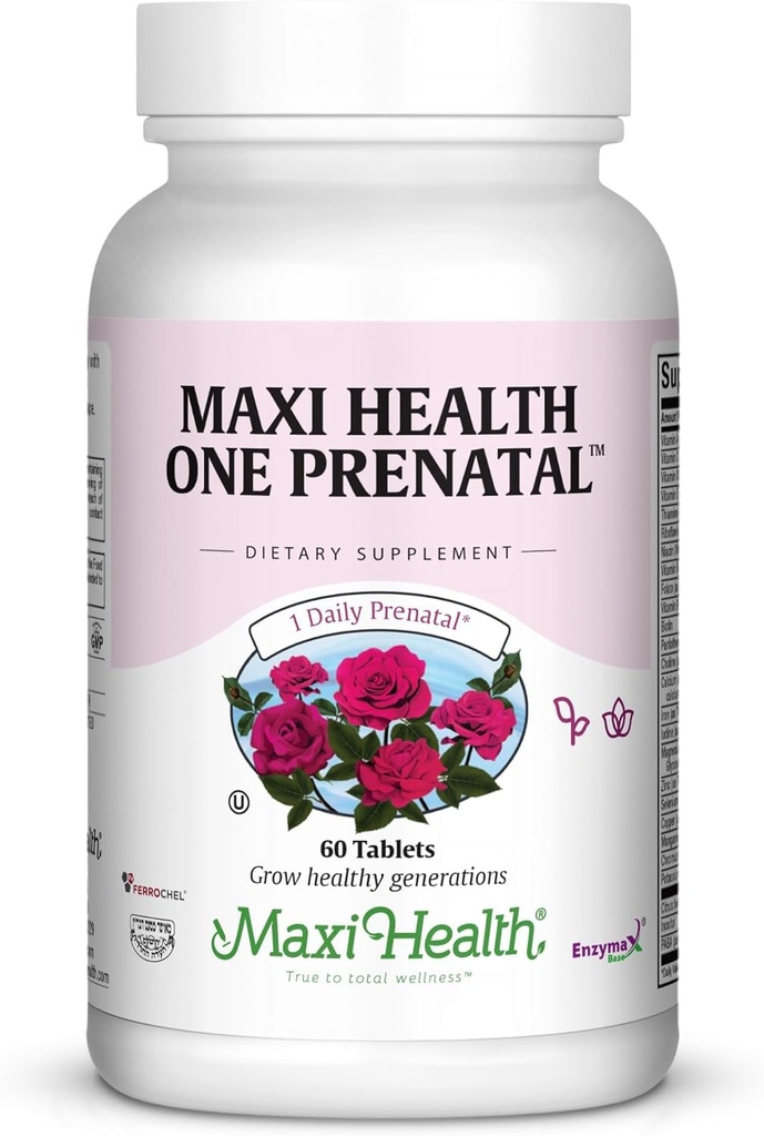 여성을위한 Maxi 건강 예비 비타민 - 메틸화 된 Folate, Gentle Iron & DHA 지원으로 매일 임신을위한 Kosher Multivitamin - 60 캡슐 (60 일 공급)