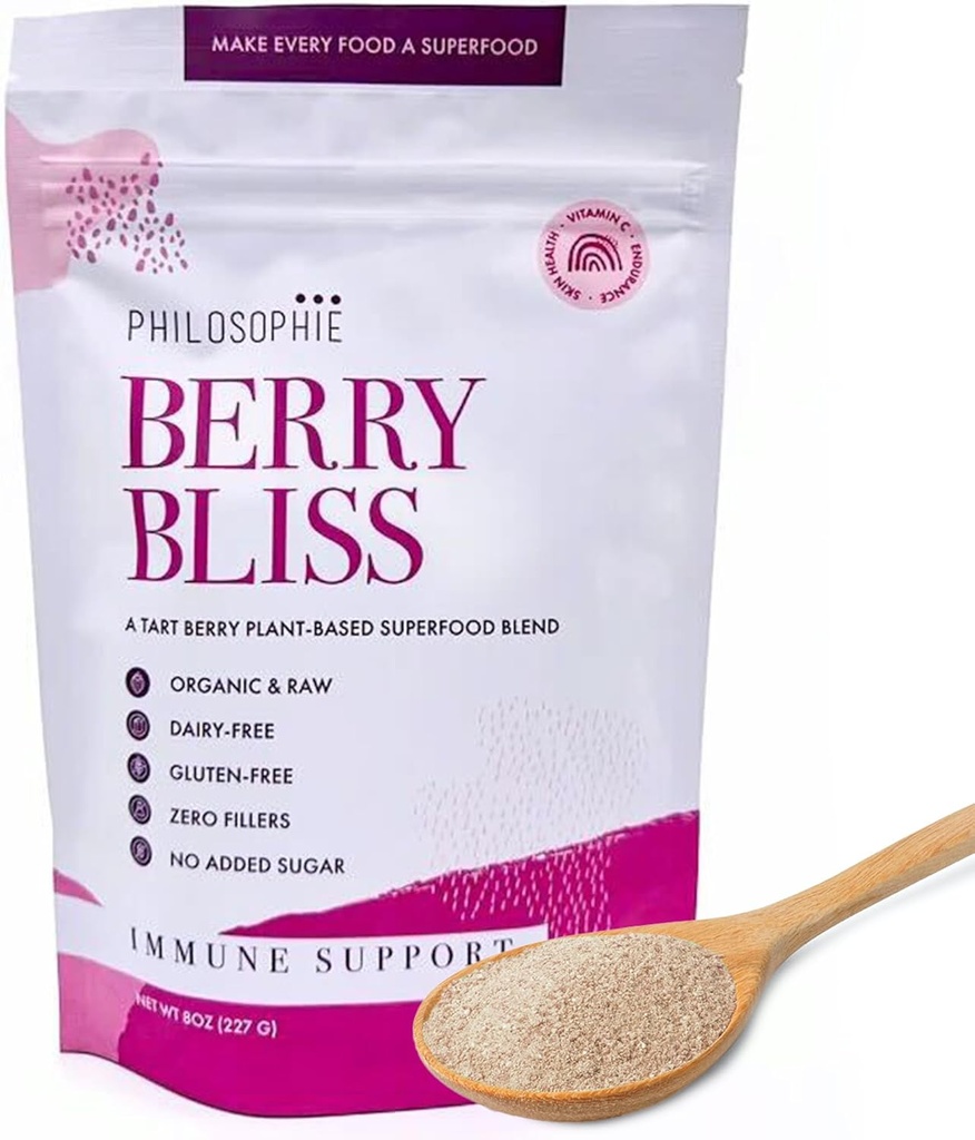 Philosophie 식물 기반 Superfood Powder - 쌀 단백질, 마카 뿌리 분말 및 Acai Berry와 Vegan Protein Powder - 유기 유제품 무료 Superfood Blend - 인공 감미료없이 단백질 분말