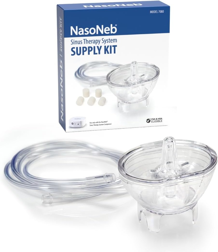 NASONEB 보충 Nasal 분무기 컵, 배관, NasoNeb Sinus 치료 시스템을 위한 5개의 여과기 | Sinus 기복을 위한 전기 Nasal 관개 체계 및 Sinus 감염 처리 납품