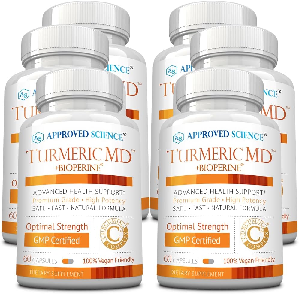 승인 과학 심황 MD - BioPerine & 95 % 표준화 심황 Curcuminoids - 360 캡슐 (6 개월 공급)