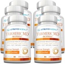 승인 과학 심황 MD - BioPerine & 95 % 표준화 심황 Curcuminoids - 360 캡슐 (6 개월 공급)