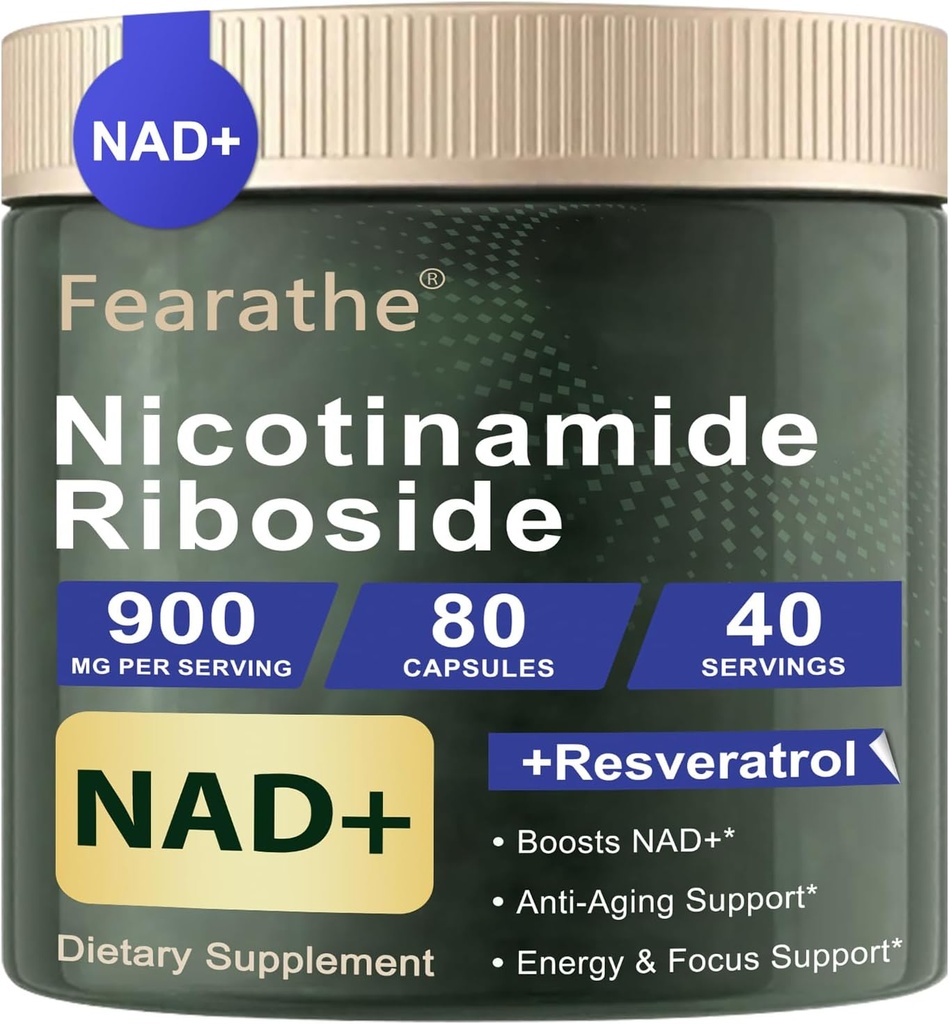 Liposomal 니코틴 아미드 Riboside - NAD + Resveratrol와 Quercetin를 가진 보충교재 - 노화 방지를 위한 NAD Nicotinamide Riboside Resveratrol 900mg, 에너지, 초점 - 80의 캡슐, 40 일 공급