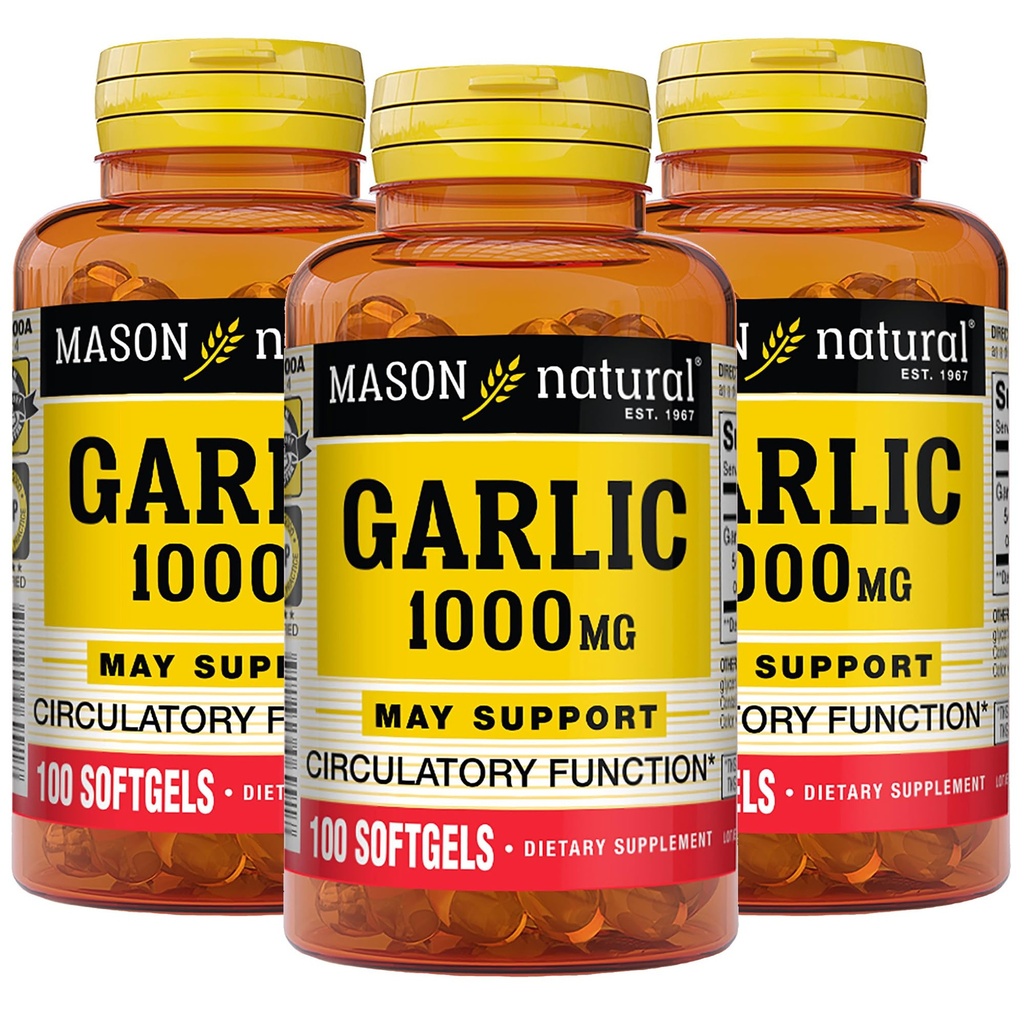 SON NATURAL 마늘 기름 1000 mg, 300의 일 공급 Softgels의 지원 정상적인 Circulatory 기능, 3 팩