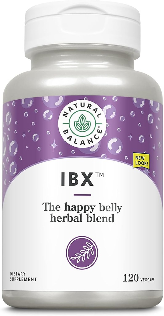 Natural Balance IBX Soothing Bowel 공식 | 소화 건강 지원 | 120 Veggie Caps
