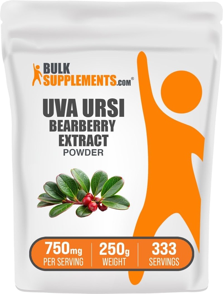 BulkSupplements.com Bearberry 잎 추출물 분말 - Uva Ursi 추출물, 초본 보충 - Vegan & Gluten 무료, 봉사 당 750mg, 250g (8.8 oz) (팩 1)