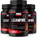 FORCE FACTOR LeanFire, 3-Pack, Green Tea Extract 및 Caffeine과 사전 운동 에너지 약 에너지 증가, Lean 근육을 구축, Athletic 성능을 향상, 초점 향상, 90 캡슐