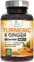 심황 Curcumin 보충교재 2600mg - 유기 생강 및 심황, BioPerine 까만 고추 추출물 95% Curcuminoids - 진보된 흡수 합동 & 산화 방지제 여분 힘 지원 - 120의 캡슐