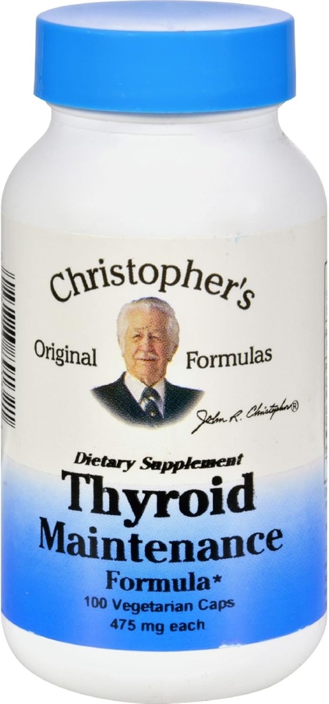 Christopher의 Thyroid 유지 보수 - 485 mg - 100 채식 캡슐