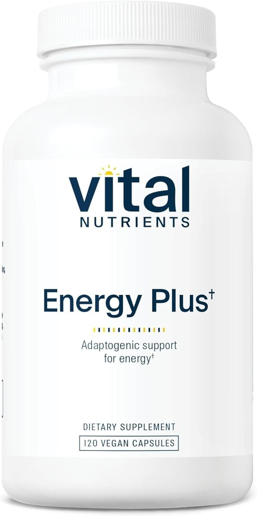 Vital Nutrients Energy Plus | Nonstimulatory Herbal Energy Support | Mental & Physical Stamina | 스트레스를 위한 Adaptogenic Support | 글루텐, 다이리, 소이 프리 | 비 GMO | 120 캡슐