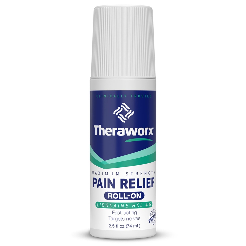리도카인을 가진 Theraworx 최대 힘 고통 안전 Roll-On, 빠른 행동 - 2.5 Oz - 1 조사