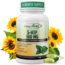 MoxyVites 5HTP 100mg 보충교재, 더하기 B6, 5 HTP 유기 전체적인 음식 - 제일 Serotonin 승압기 - 비 GMO, 120 Vegan 캡슐
