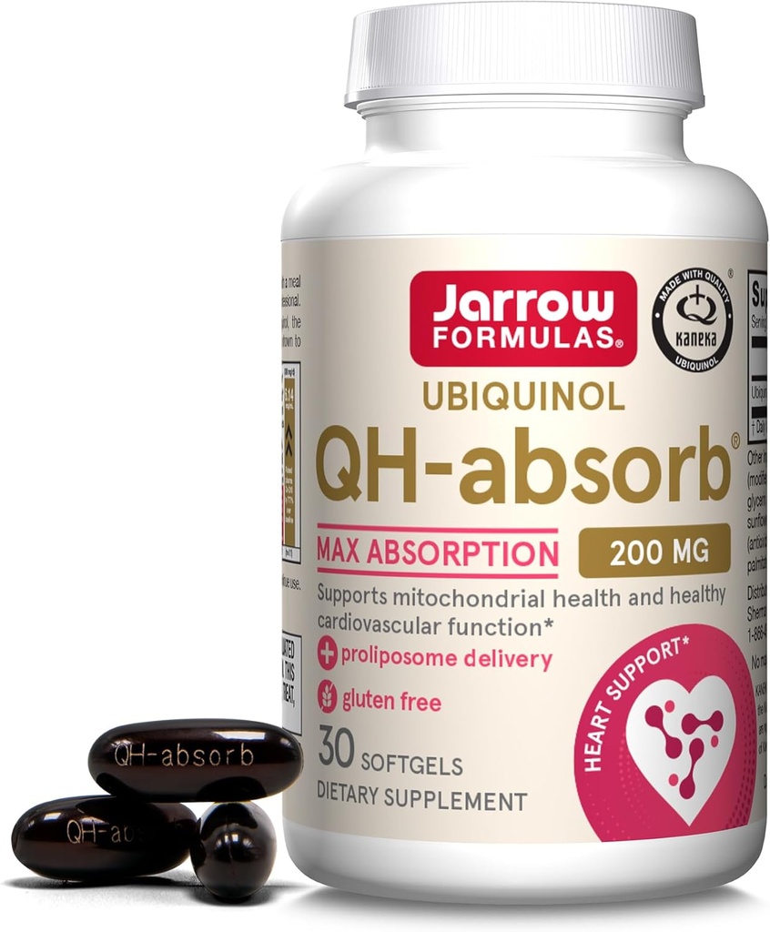 Jarrow 공식 CoQ10 200mg Softgels - 30 일 공급, 심혈관 건강을 위한 Ubiquinol Co Q 10 보충교재, 30 Softgels
