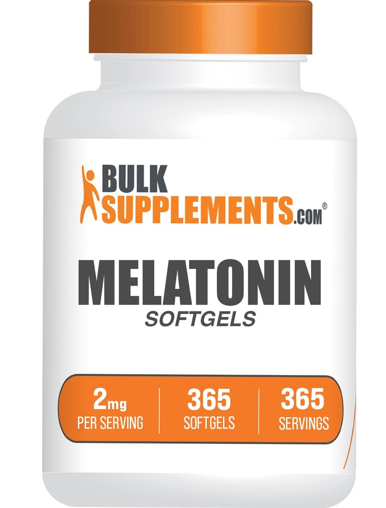 BulkSupplements.com 멜라토닌 Softgels - 멜라토닌 보충, 성인을위한 수면 보조 - 글루텐 무료, 봉사 당 1 Softgel (2mg), 365 개 (팩 1)