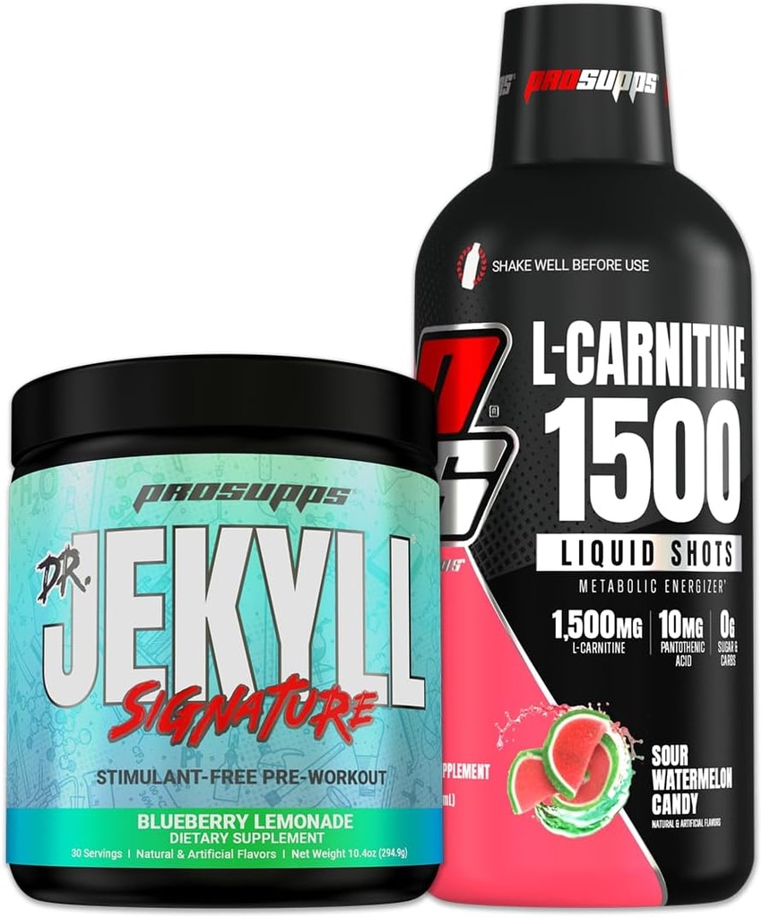 PROSUPPS 박사. Jekyll 서명 블루 베리 Lemonade 및 L 카르니틴 1500 Sour Watermelon 캔디 번들