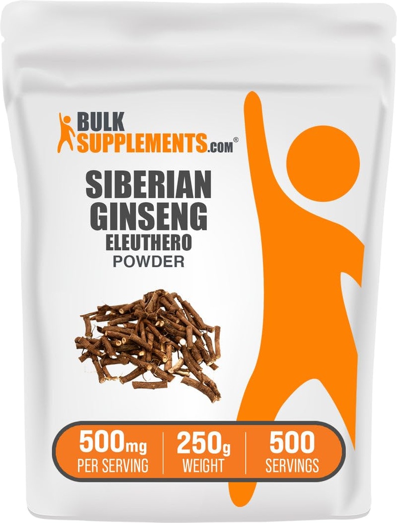 BulkSupplements.com Eleuthero 분말 - Siberian Ginseng 분말, Eleutheroccus senticosus, Ginseng 초본 보충 - 글루텐 무료, 봉사 당 500mg, 250g (8.8 oz) (1의 포장)