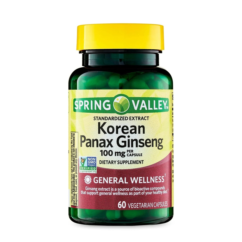 Convergence 한국 Panax 인삼 채식 캡슐, 100 mg, 60 조사