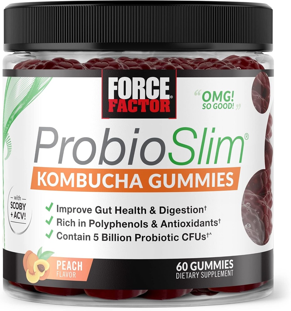 5 억 CFUs, Kombucha SCOBY Probiotic Gummies, 복숭아, 60 Gummies로 만든 남자를위한 여성 및 프로바이오틱스에 대한 소화 건강, 프로바이오틱스