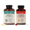 NatureWise 1000mg 오메가 3 600mg EPA 400mg DHA 비타민 E 180ct & 여성과 남성 150 Softgels를위한 비타민 B 복합체 [5 개월 공급]
