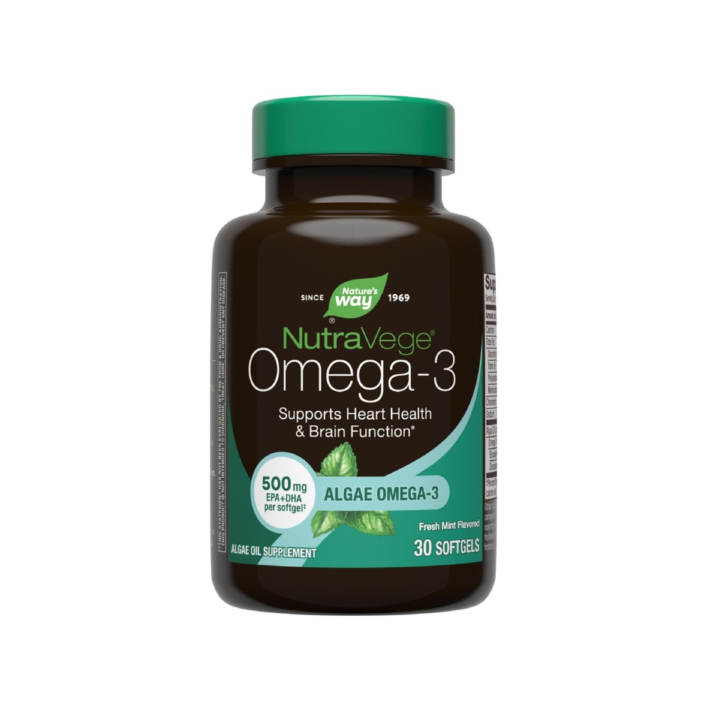자연의 방법 NutraVege 식물 기반 오메가-3, 심장 건강 및 눈과 뇌 기능 *, 30 Vegan Softgels