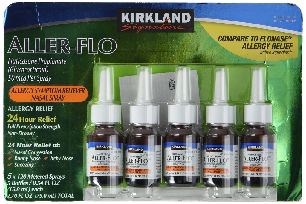KIRKLAND 시그니처 Kirkland Aller-Flo Fluticasone Propionate (Glucorticoid), 0.54 Fl Oz. (포장 5)