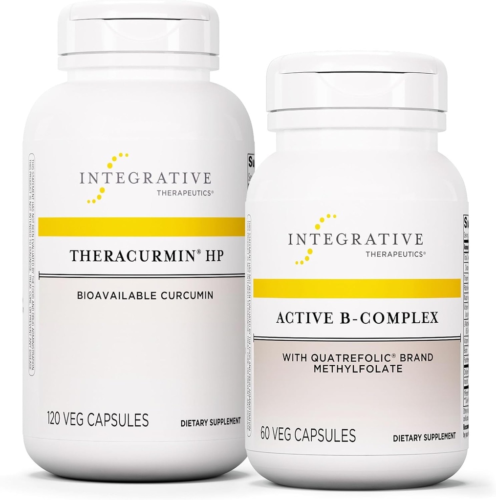 Active B-Complex, 60 캡슐 및 Theracurmin HP, 120 캡슐과 통합 치료 번들 - Energy Metabolism *를 지원하는 Active B-Complex - 27x More Bioavailable*