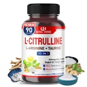 L-Citrulline 보충 캡슐 L-Arginine, Taurine, Creatine, Tongkat Ali, Fadogia Agrestis로 풍부 | 근육 내구시간, 체력 및 회복을위한 매우 산화 부스터 | 180 캡슐