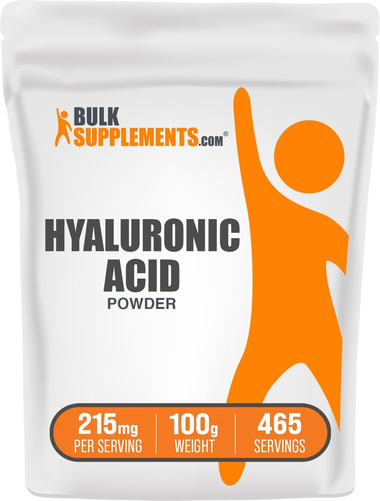 BulkSupplements.com Hyaluronic 산 분말 - 나트륨 Hyaluronate, Hyaluronic 산 보충교재로 - 음식 급료, 글루텐 자유로운 - 서빙 당 215mg, 100g (3.5 oz) (1의 포장)