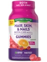 Nature's Truth Hair, Skin, Nails Gummies | 바이오틴 | 140 개 | 과일 맛 | Vegan, Non-GMO, Gluten Free Vitamin for Men and Women