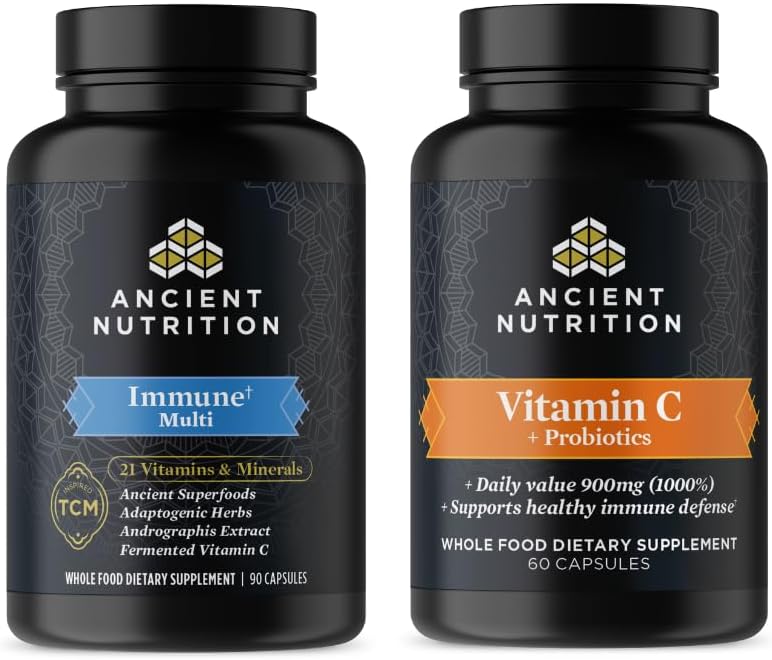 고대 영양 다 면역 캡슐, 90 조사 + 비타민 C + Probiotics 캡슐, 60 조사