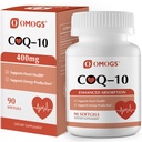 OMOGS CoQ10 400mg Softgels의 Coenzyme Q10 높은 흡수 보충교재 지원 심장 건강, 심장 혈관 건강, 면역 체계 & 세포질 에너지 생산, 글루텐 자유로운, 90 Softgels
