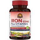 여성 남자를 위한 Vitalitown 철 보충교재, 비타민 C 250mg를 가진 Hign 힘 65mg 철, 더 적은 변비, 혈액 건물 & 에너지 개선을 위한 더 나은, 글루텐 없음, 비 GMO 60 Vegan 철 알약