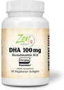 Zen Supplements - Neuromins DHA 100 Mg - Vegan & Algae Sourced DHA 보충 지원 눈 건강, 심장 건강 및 최선의 웰빙 30-Vegcaps