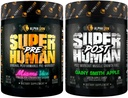 ALPHA LION Superhuman Pre 운동 분말 및 포스트 운동 회복 번들 (Miami Vice & Gainy Smith Apple)