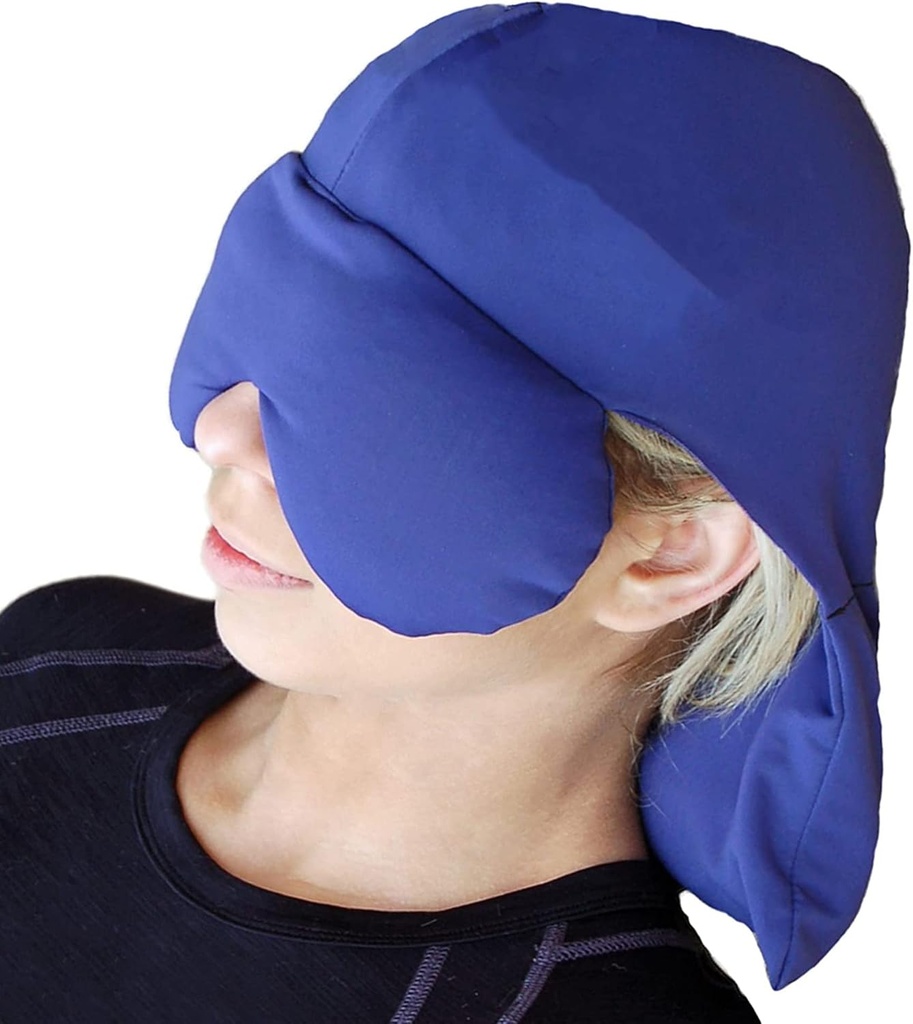 Sinus Pressure & Migraine Headache Relief Cap and Eye Wrap - 뜨거운 감기 Sinus Pain Relief를 위한 깊은 관통 초본 얼음 모자